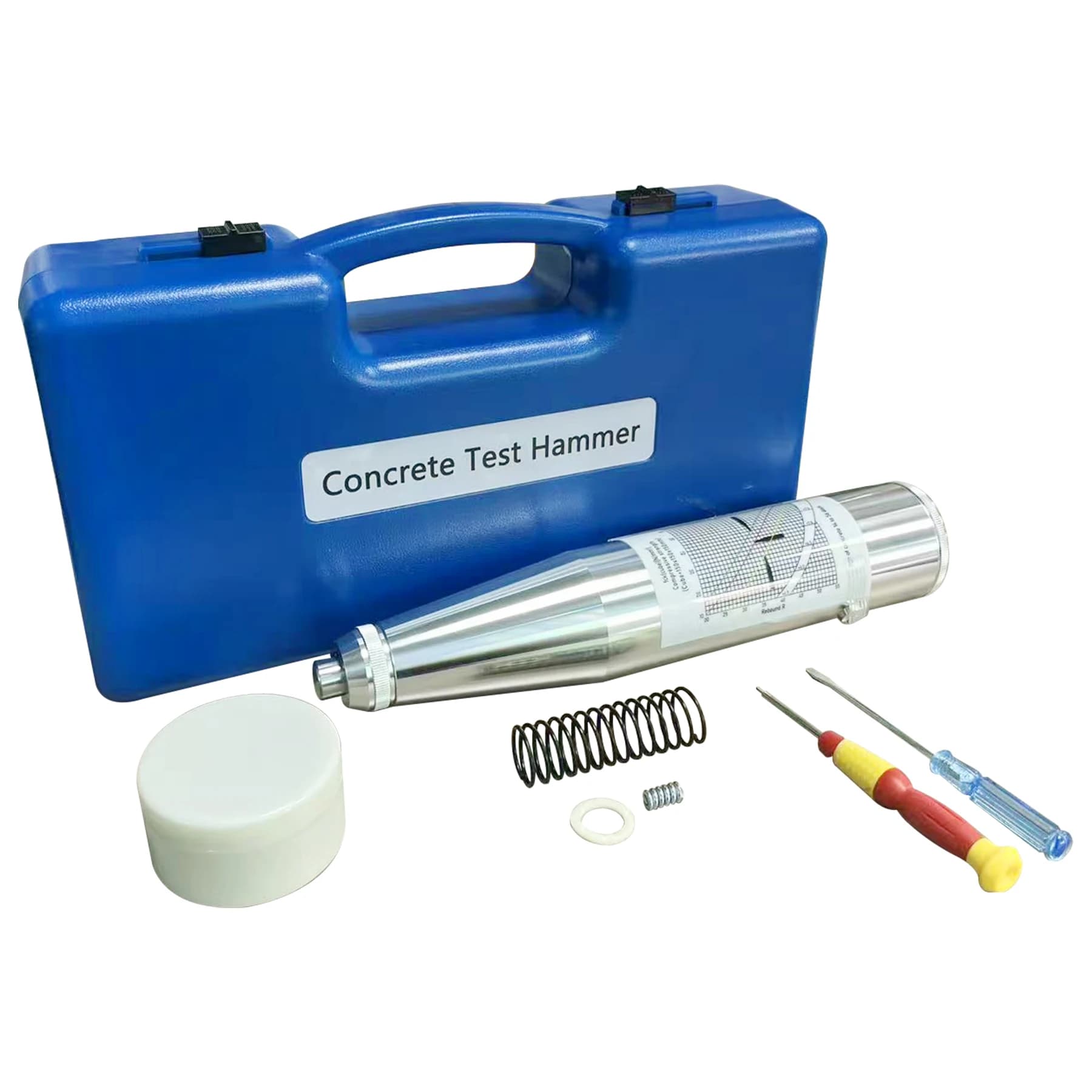 HT-225 Silver Concrete Hammer Rebound Hammer for Mortar Sclerometer Concrete Rebound Test Hammer Portable Surveying Instrument