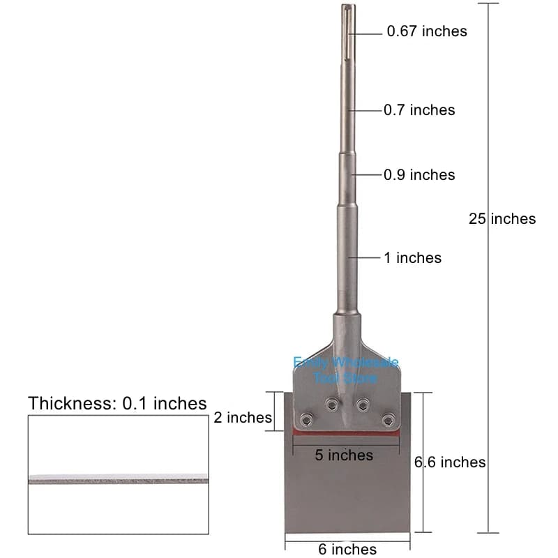 SDS MAX Electric Hammer Chisel 6 Inch Floor Scraper Removable Tile Chisel Floor Removal Tool