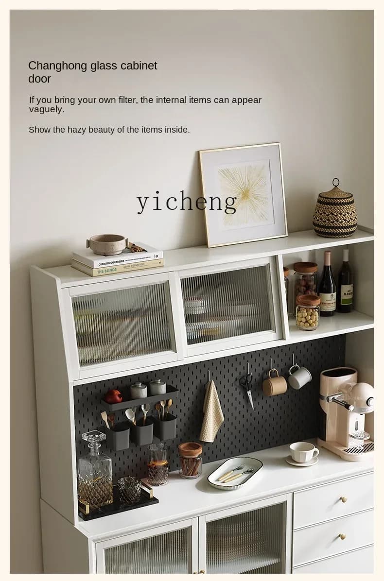 i10.9- Light Luxury Solid Wood Wire-Wrap Board Sideboard Cabinet Home Kitchen Storage Tea Cabinet