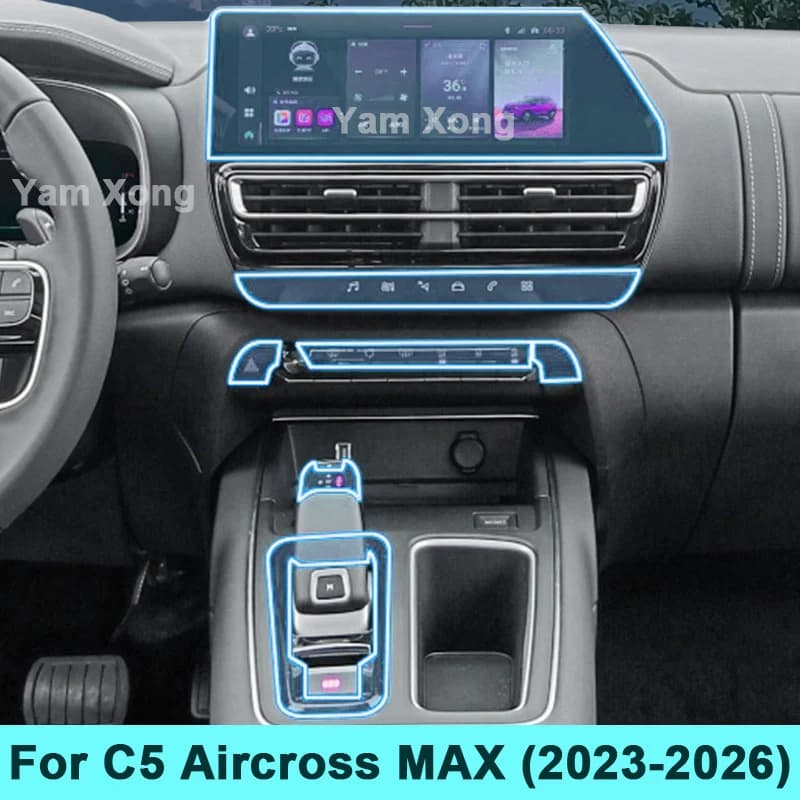 High Clear HD Protective Film For C5 Aircross MAX 2023-2026 Car Interior Touch Screen Dashboard Control Panel Anti-Scratch Cover