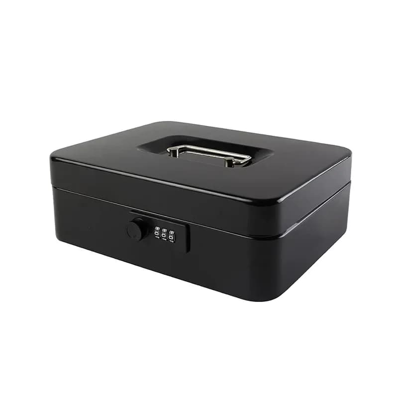 Customizable Small Medium Steel Box with Removable Tray Password Lock Box Storage Safe Valuables Register Case