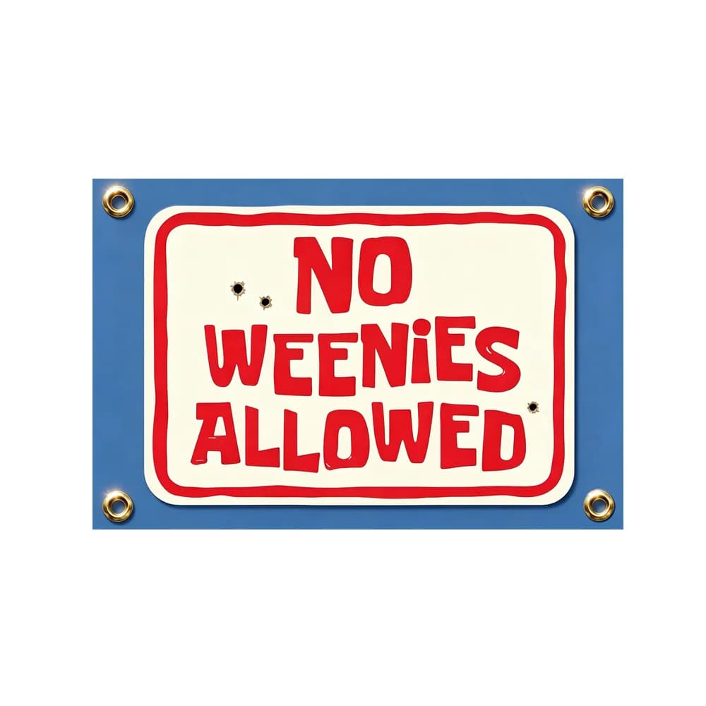 2x3ft 3x5ft No Weenies Allowed Funny Quote Tapestry Flag Polyester Printed Banner For Garage Man Cave Outdoor Wall Hanging Decor
