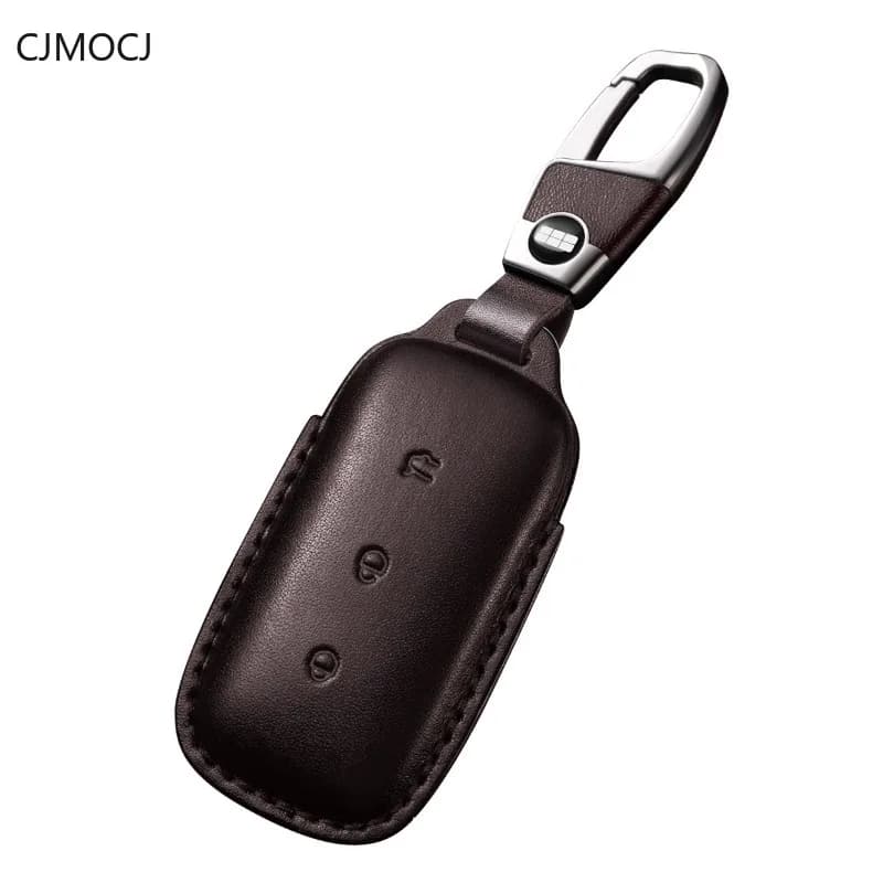 Premium Genuine Leather Key Cover Case for Geely Galaxy A7 / E5 / Xingyao 8 / Starship 7 / M9 / E8 - Protective Key Fob Shell
