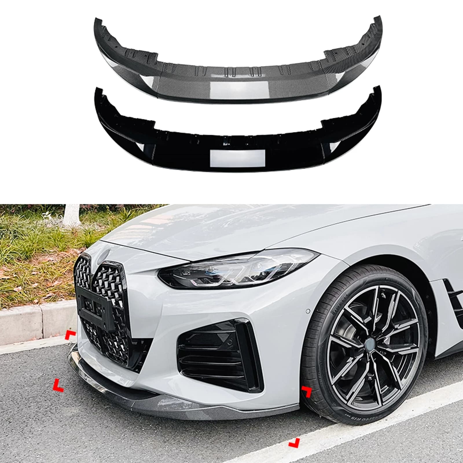 Front Bumper Spoiler Lip Lower Splitter Protector Blade For BMW 4 Series G24 G26 M Sport M440i i4 M50 Gran Coupe 4 Door 2020-25