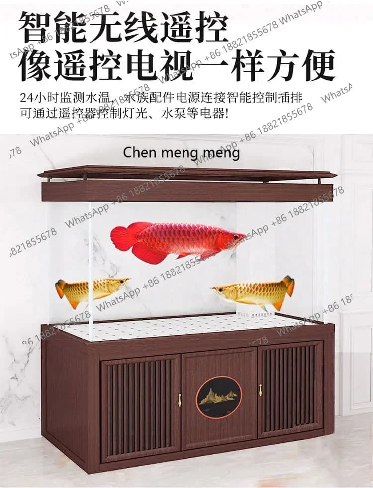 E153 New Chinese screen ultra-white glass bottom filter large aquarium water-free arowana tank silent