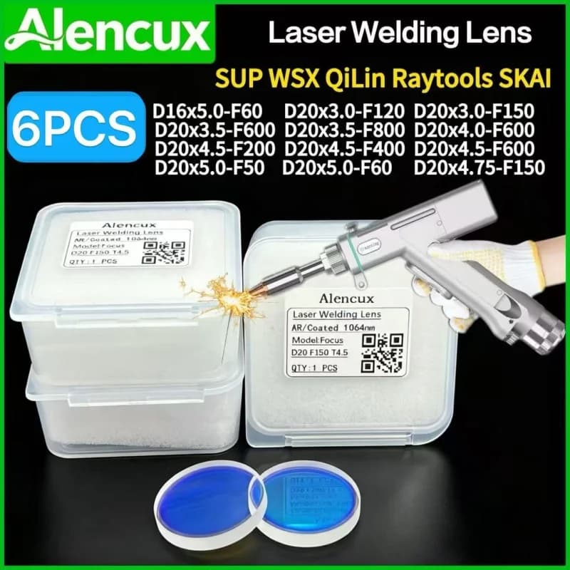 6 PCS JGS1 D20 F150 F200 F400 F600 F800 Laser Welding Focus Lens T3.0&T3.5&T4.5&T4.75&T5.0 For SUP Qilin WSX Laser Welding Lens