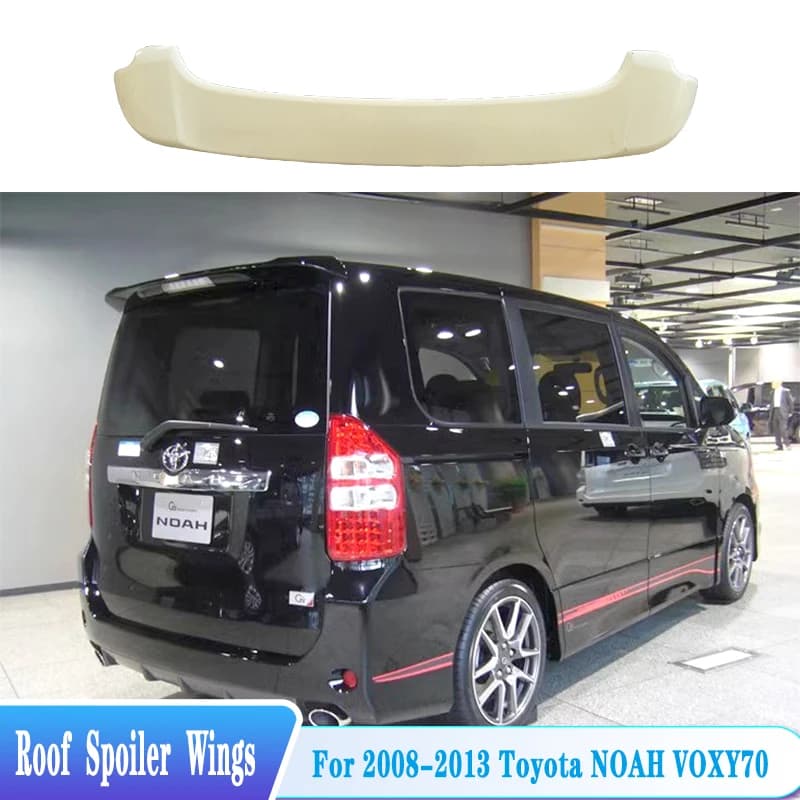 For 2006-2012 Toyota NOAH VOXY R70 Car Rear Trunk Roof Spoiler Wings ABS Material  Car Exterior Tuning Trim Body Kit Accessories