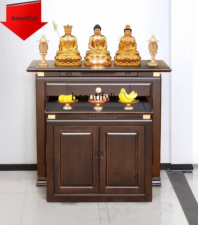 Q181  B Solid wood offering table Household Guanyin Buddha table Offering shrine Buddhist hall Guan Gong table