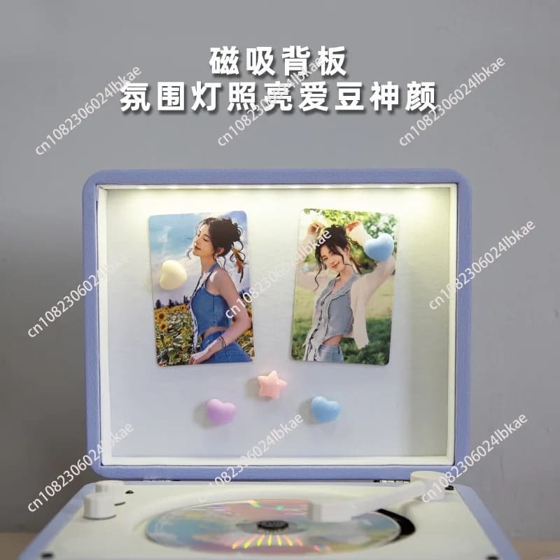 New retro cd player music album bluetooth stereo all-in-one player record player cd playe  1