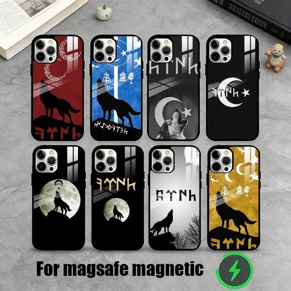 T-Turk Wolf Turkey Flag   Phone Case For iPhone17,16,15,14,13,12,11 Plus,Pro Magnetic For Magsafe Wireless Charging