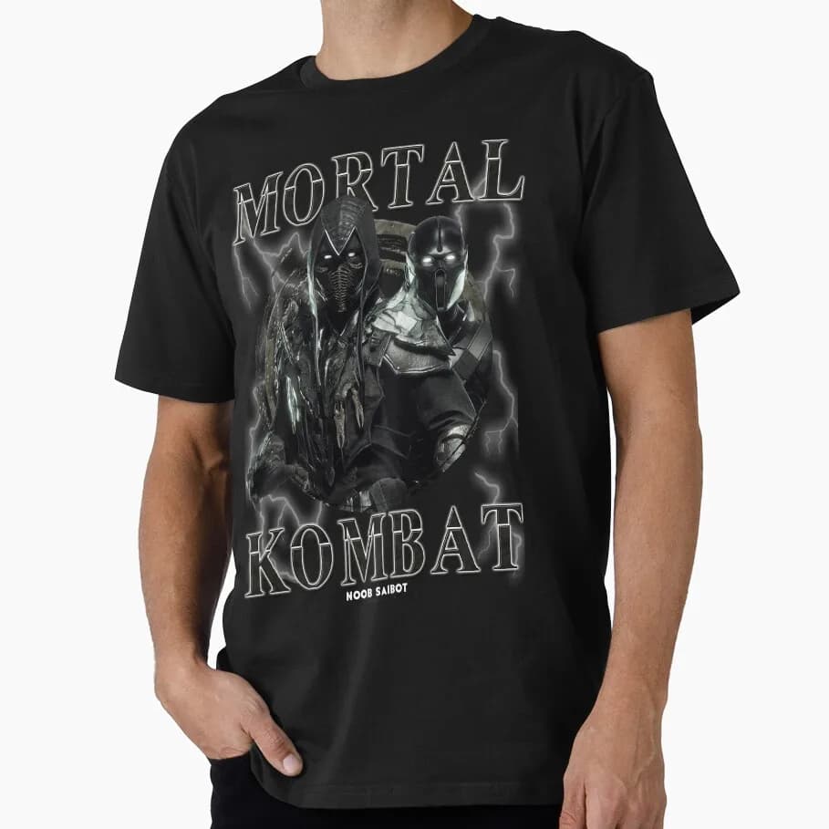 Noob Saibot 90's Mortal Kombat 11 Gift tee for gamer 100% cotton printed Men's Short Sleeve Graphic T-Shirt All size tops S-6XL