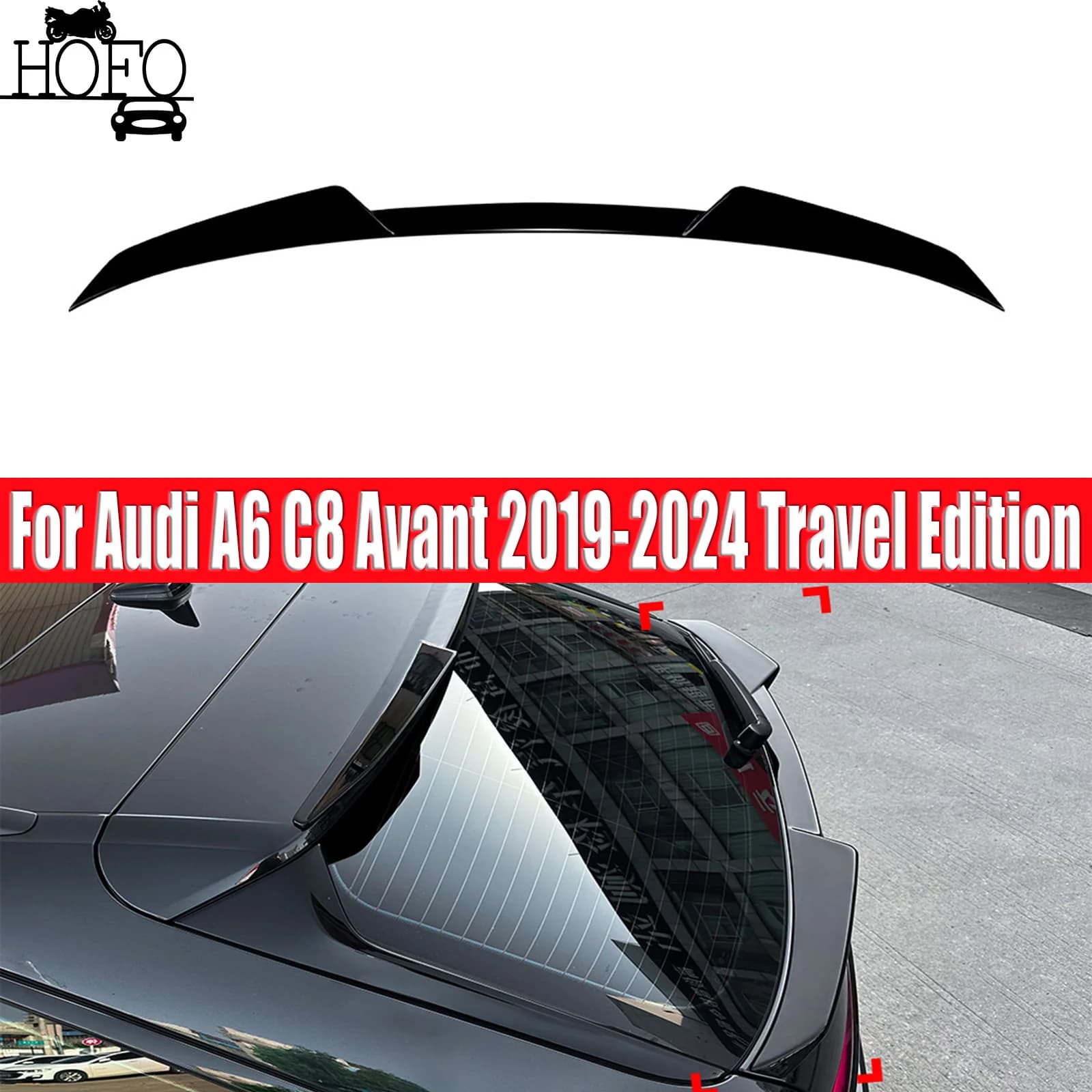 Spoiler Lip Rear Spoiler Tail Wing Body Kit Decoration Gloss Black For Audi A6 C8 Avant 2019-2024 Travel Edition