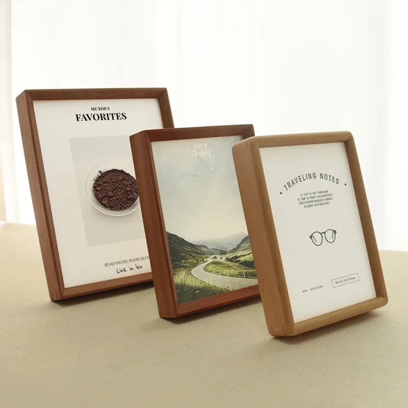 HeMu Nordic style solid wood beech ebony photo frame table creative ornaments