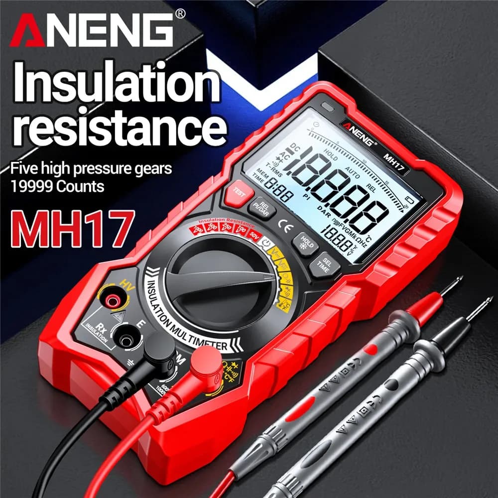 ANENG Digital Megohmmeter Multimeter Insulation Tester MH17 Resistance AC/DC Voltage Diode 19999 Count Electrician Detector Tool