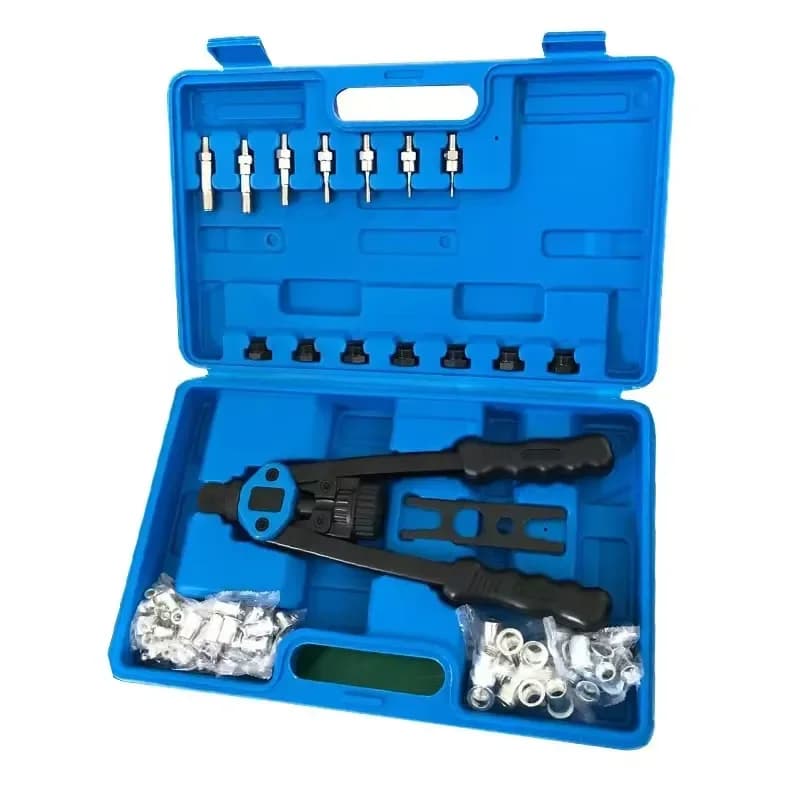 110pcs Carbon Steel Rivet Nut Tool Kit M3-M12 Galvanized Hand Riveter Gun Set for Blind Nuts Insert Threaded Fastener