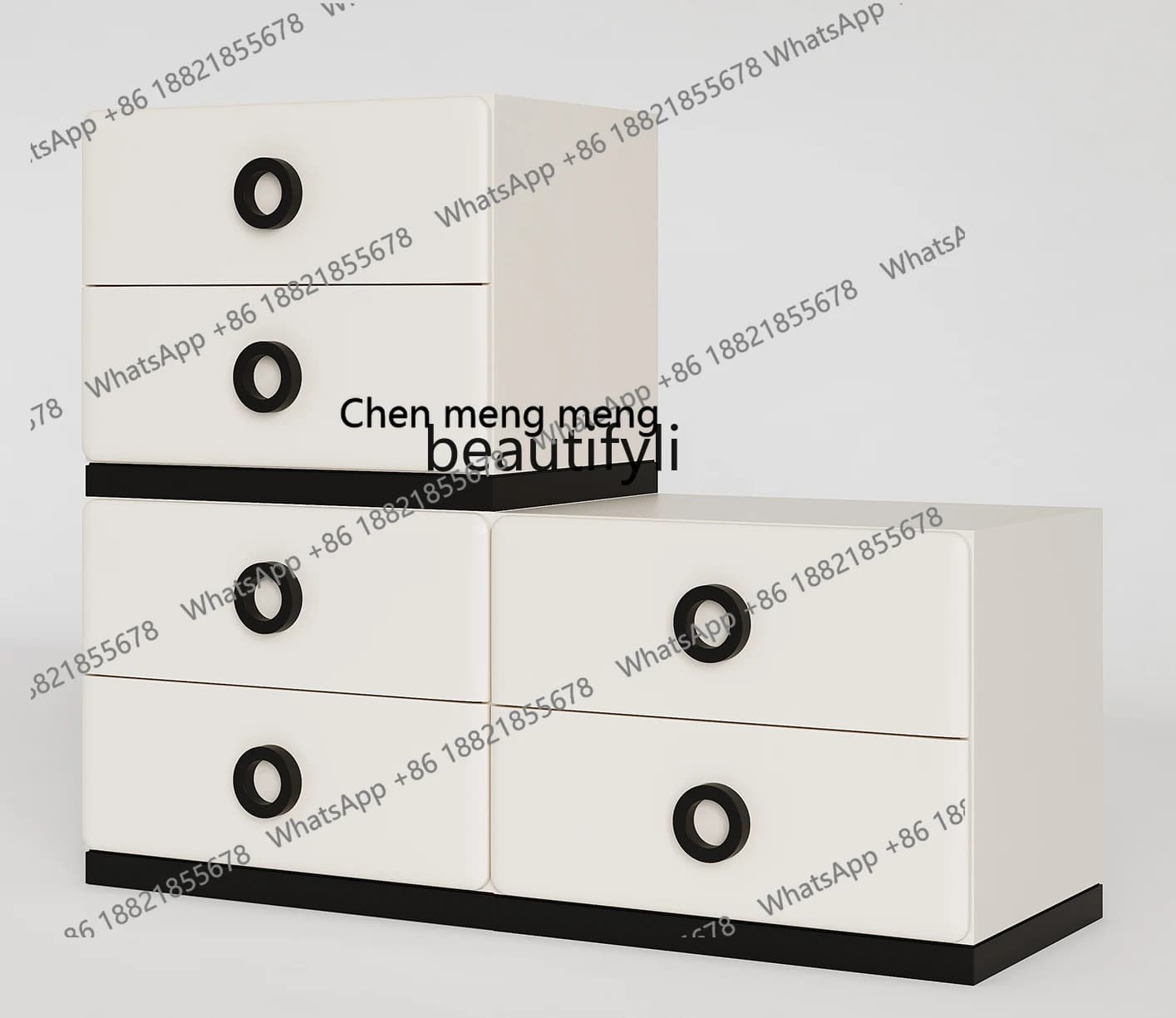 French Cream Style Module Carmen Cabinet Living Room Wall Storage Dining Side Designer Chest of Drawers Side Cabinet