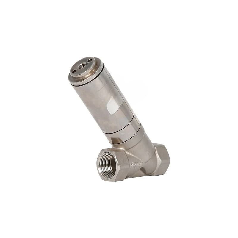 Stainless Steel Pneumatic Angle Seat Valve Threaded Waist Drum Valve Bright Equipment Pneumatic Water