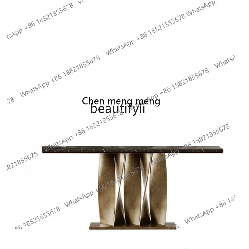X  Italian light luxury entrance table, living room decoration marble rock slab end view table, simple entry plan