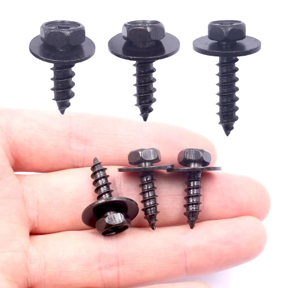 10Pcs Size 6x18 6x20 6x24 Metal Rivets Car Fender Hex Phillips Self-Drilling Screws