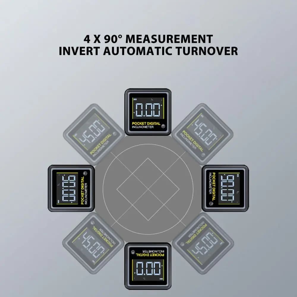 Waterproof Electronic Angle Protractor LCD Backlight Single-sided Magnetic Slope Meter High-precision Level Gauge