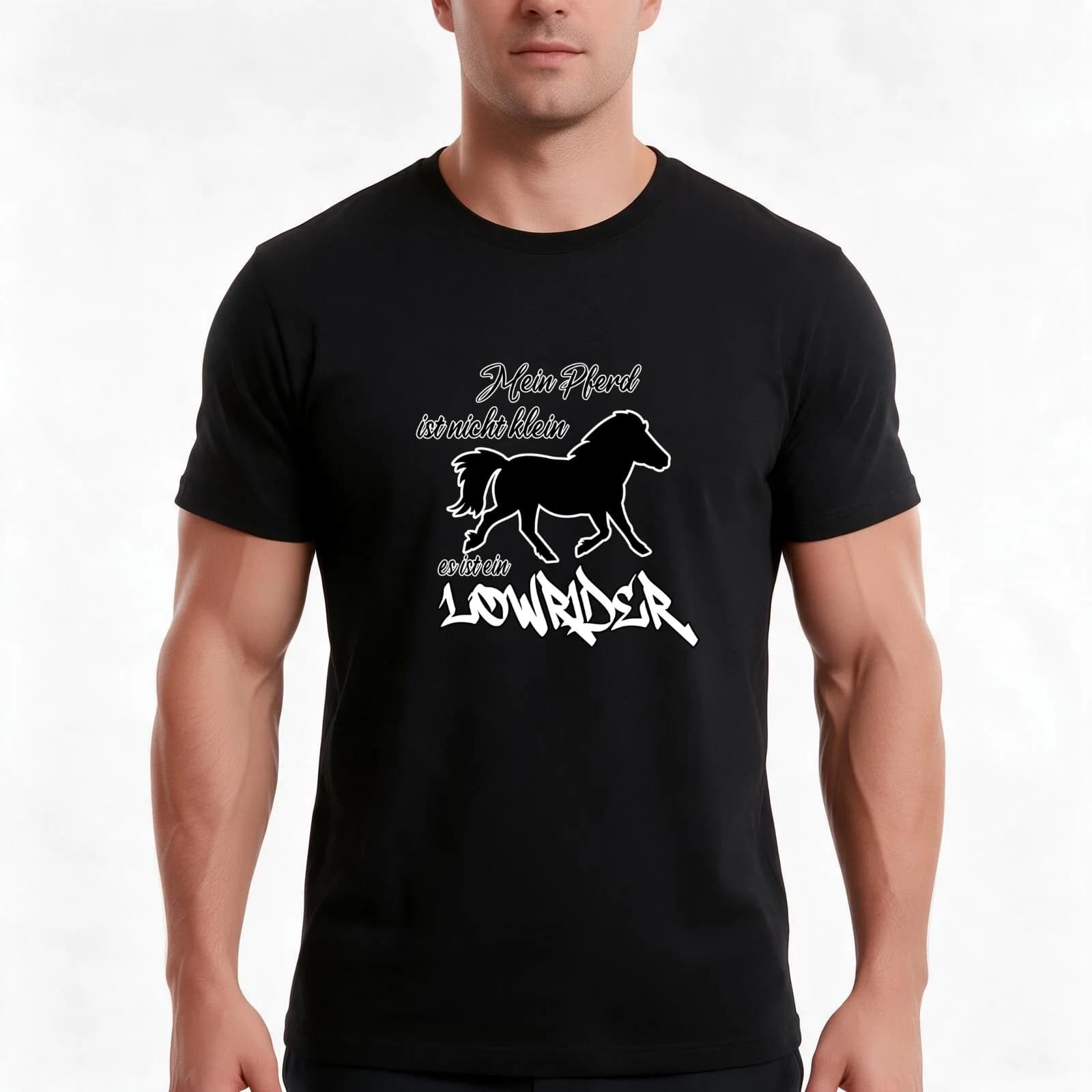 My horse is not small! T-Shirt, Summer Casual Cotton Tee, Oversized Streetwear Tops, Vintage Graphic Print, Unisex Men Women