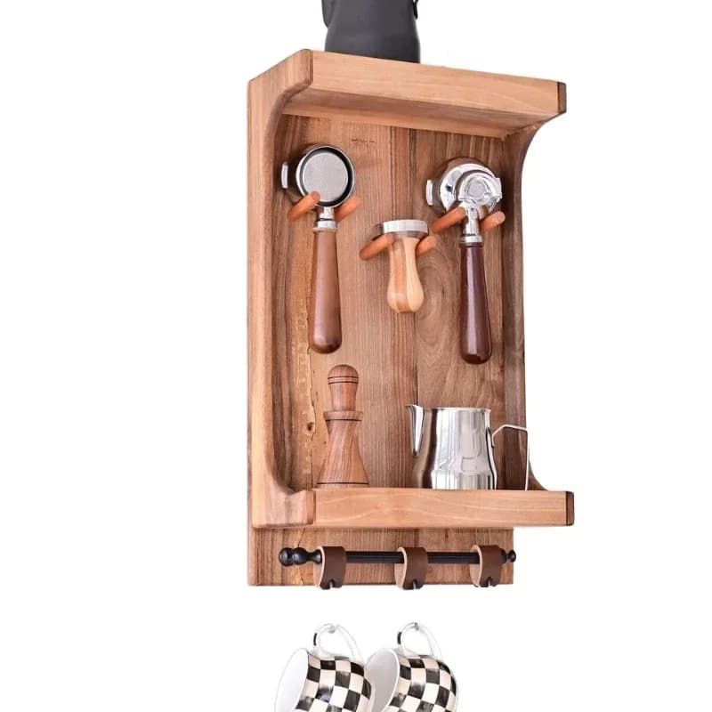 Barista ledges Wooden ledges for tampering and other espresso accessories Food contact compliance