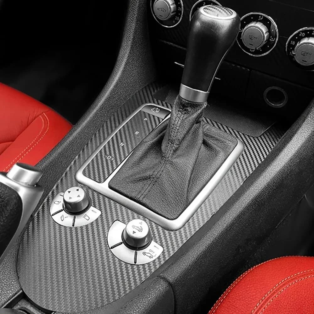 For Benz SLK R171 2004-2010 Interior Central Control Panel Door Handle 5D Carbon Fiber Stickers Decals Car Styling Accessorie