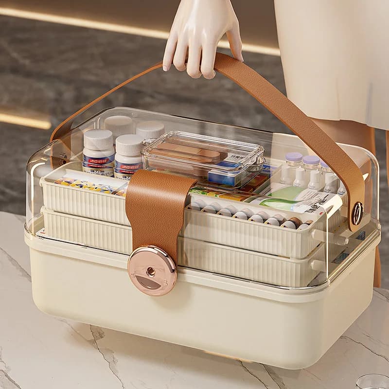 family large box household  storage box medicine large capacity medicine portable first aid