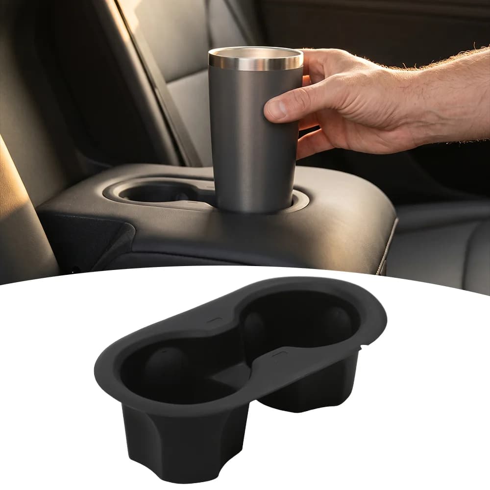 For Tesla Model Y Juniper 2025 Silicone Rear Drink Holder Center Control Water Cup Beverage Storage Rack Interior Accessories