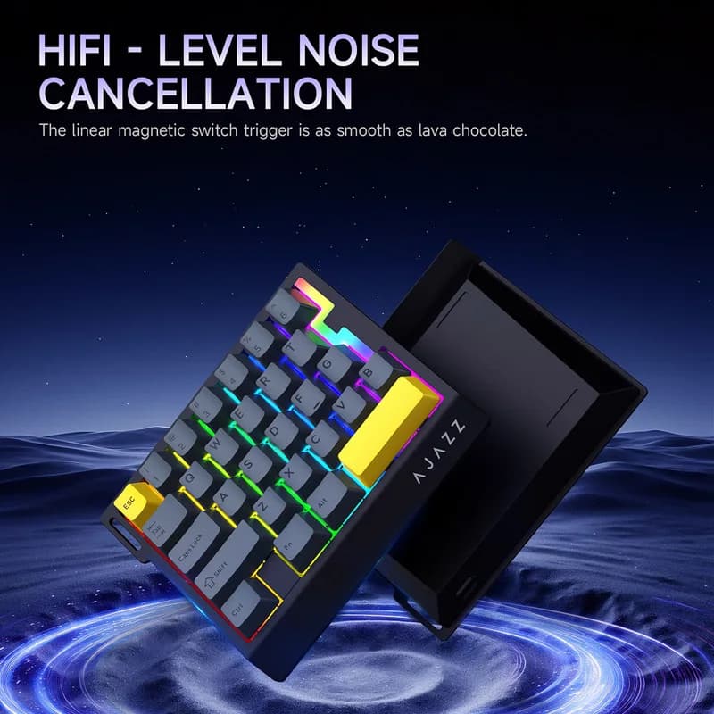 RGB Mini One Handed Mechanical Keypad Magnetic Axis Desktop Decor Portable Wired Left Hand Gaming Keypad for FPS Esports Setup
