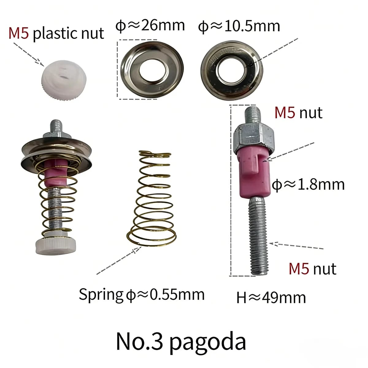 Pagoda Tensioner, Textile Rapier Loom Accessories, Ceramic Guide Wheel, Stainless Steel Yarn Clamp