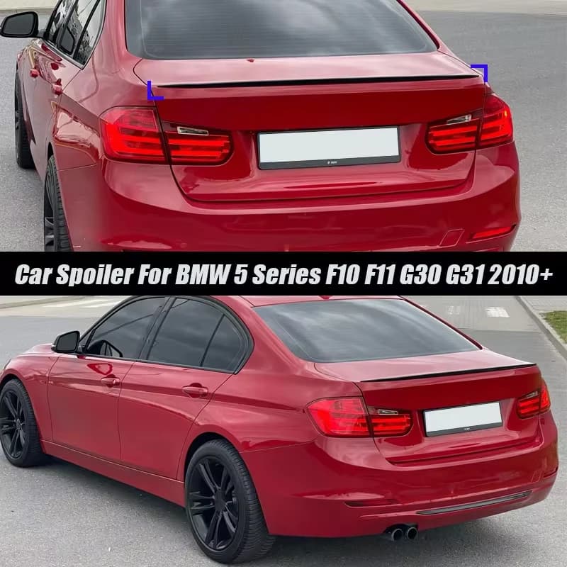 For BMW 5 Serie F10 F11 F07 F18 G30 G31 G38 2010+ Car Rear Wing Trunk Spoiler Lip Tuning Styling Black Soft Plastic Accessories