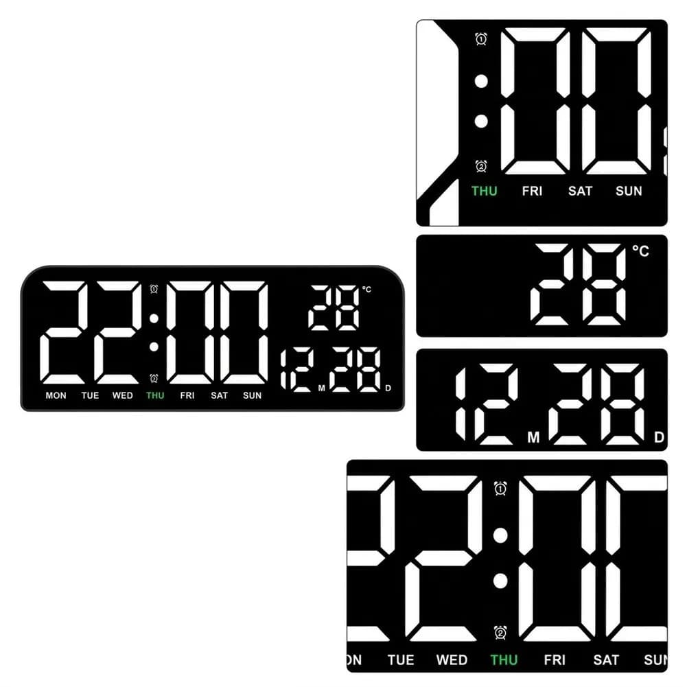 For Bedroom Bedside Large Display Clock Large Display Alarm Clock Alarm Clock Bedside Timer Clock Spacious LED Screen