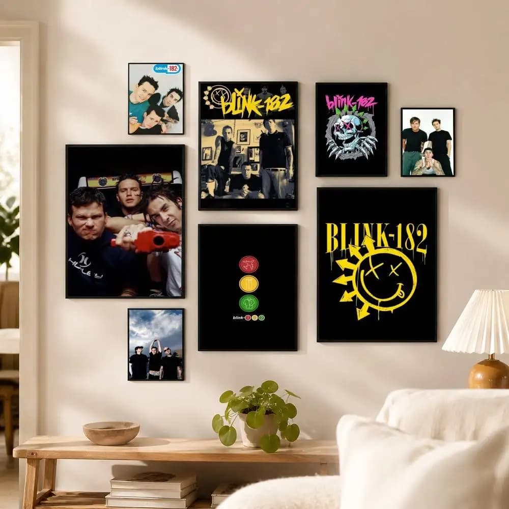 Rock Band B-Blink-182  Poster High Quality Dorm Living Room Aesthetic Wall Decoration Painting Stickers Gift