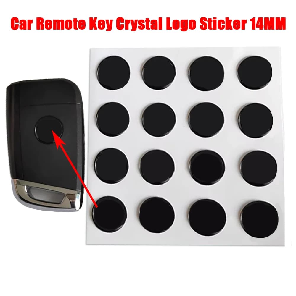 Car Remote Key Crystal Logo Sticker 14MM Epoxy for KEY-DIY Xhorse VVDl KD Remote Control for Ni-ssan F-ord Ope-l Fia-t S-EAT