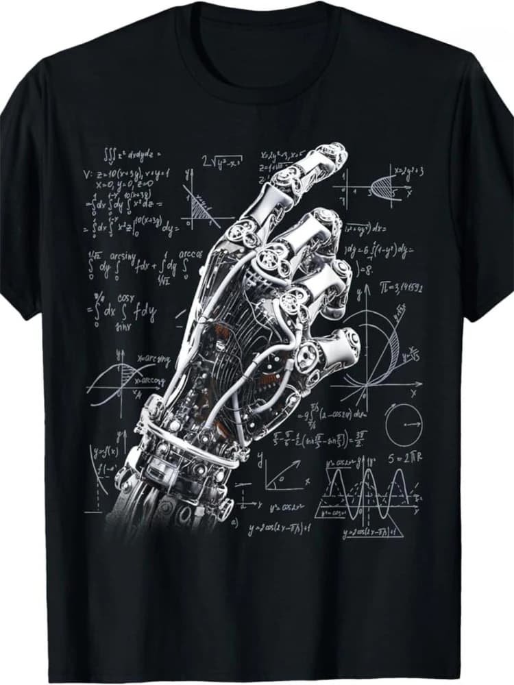 Vintage-Inspired Robot Engineer Graphic Tee-100% Cotton, Short Sleeve, summer casual Crew Neck T-Shirt for Men