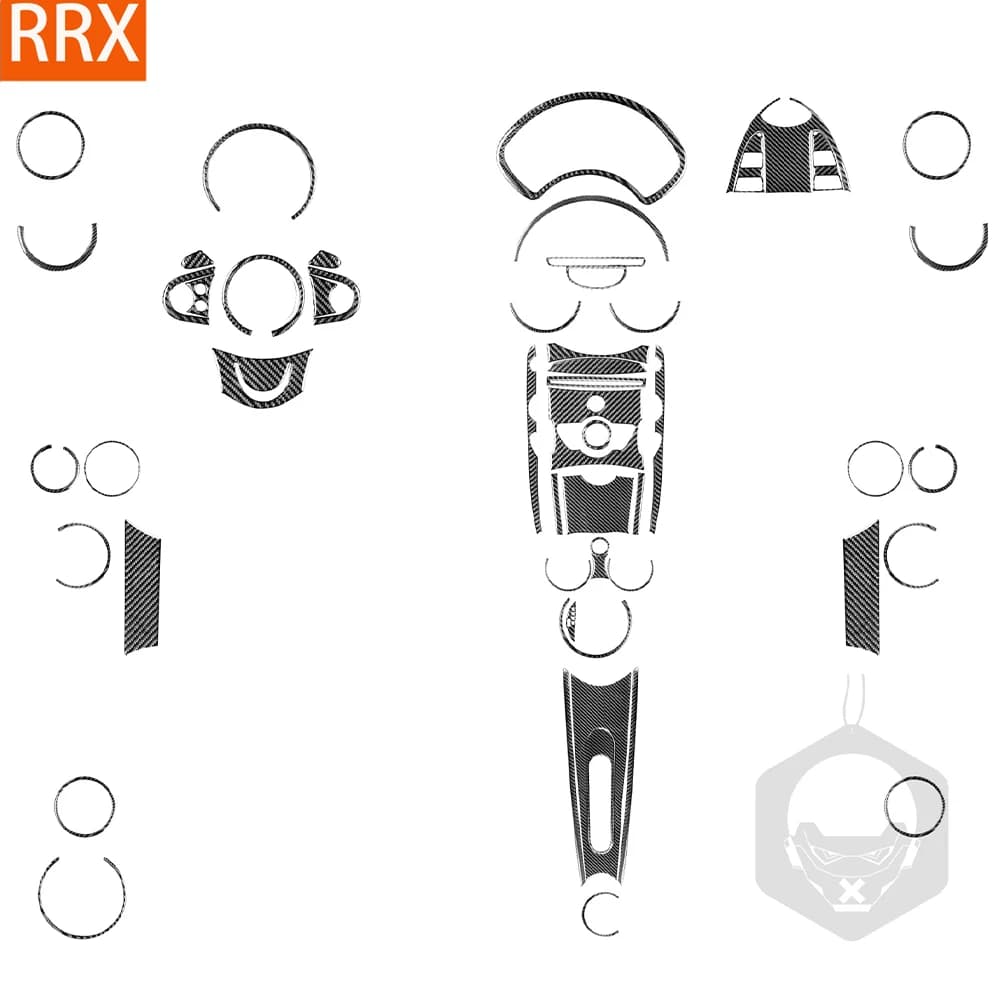 For Mini Cooper R56 R55 R57 2007-2010 Real Carbon Fiber Sticker Radio Control Shift Lift Panel Car Inside Decorative Accessories