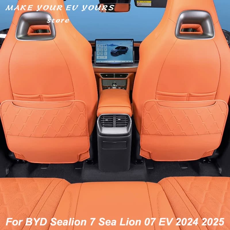 For BYD Sealion 7 Sea Lion 07 EV 2024 2025 Rear Seat Children Anti-kick Pad Cover Anti-dirty Protective Mat Accessories