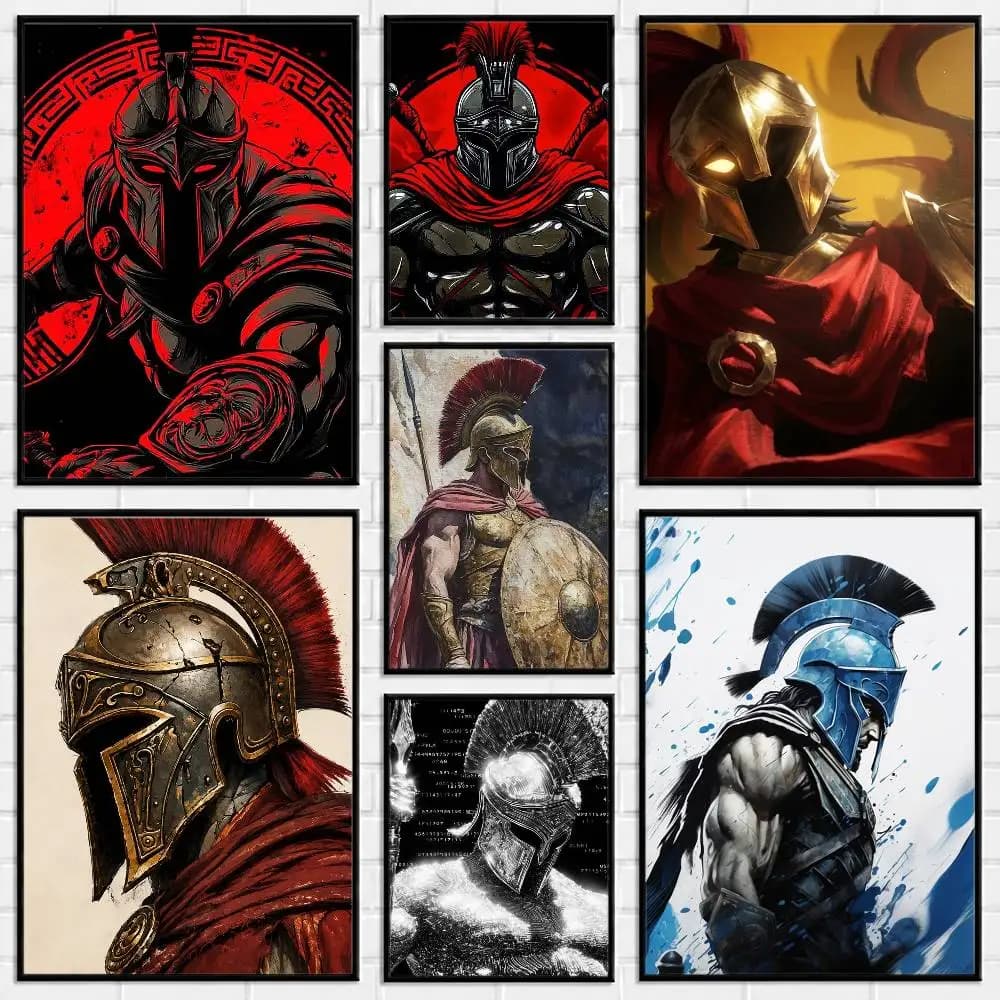 C-Cool S-Spartan Warrior Poster Versatile HD Waterproof Wall Art Self-Adhesive Decor for Any Space Ideal Gift