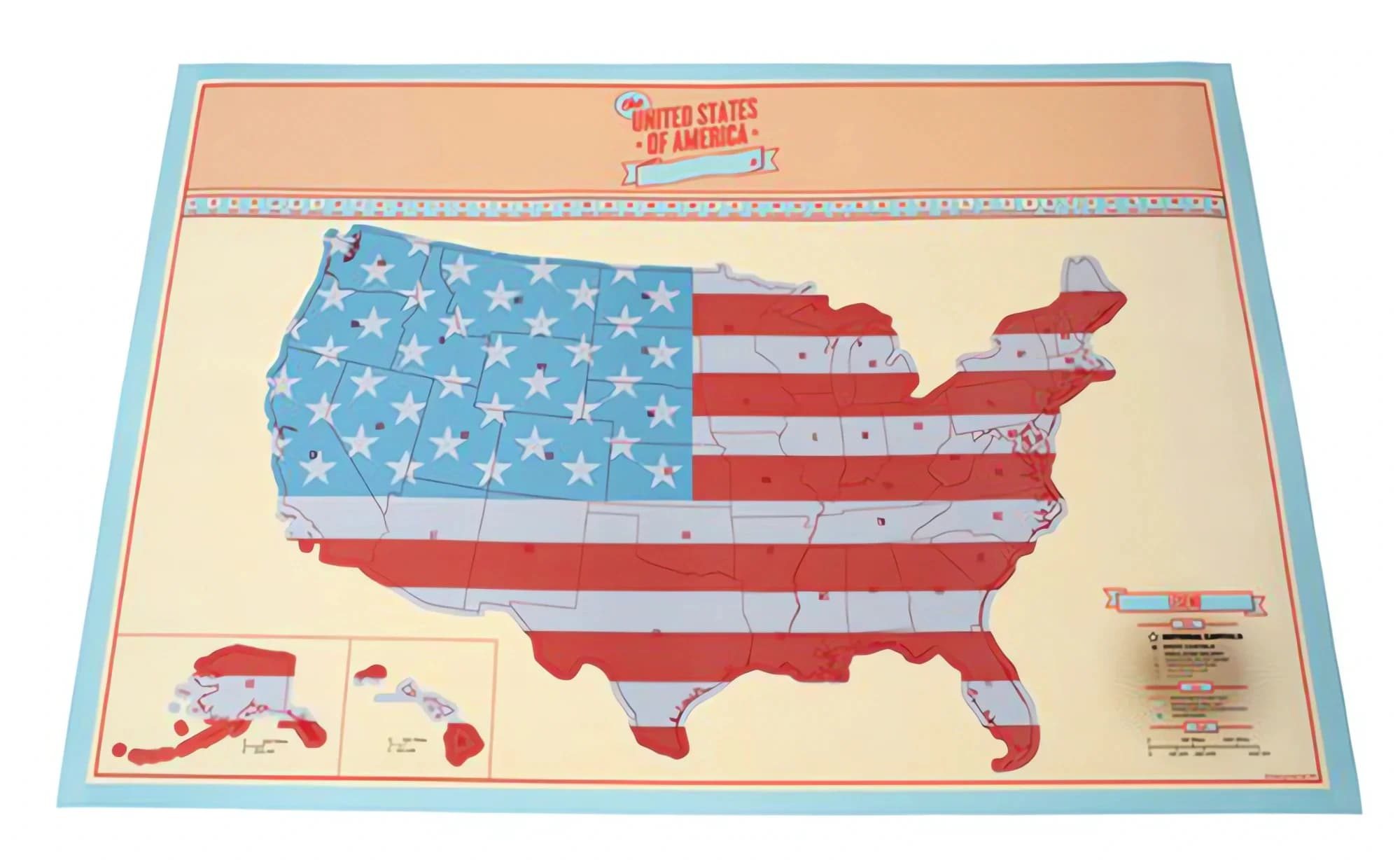 Deluxe UNITED STATES OF AMERICA Scratch MapS Poster USA Travel Scratchable Cartography Home Office Wall Art Decor Traveler Gift