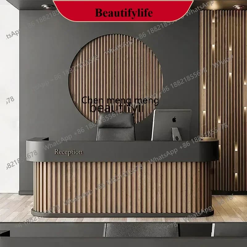 D178 YY Retro Company Reception Desk Bar Beauty Shop Clothing Store Bar Cashier Counter