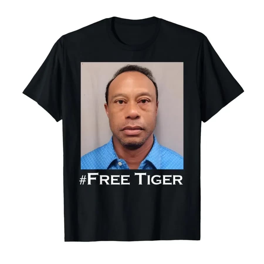 Free Tiger Shirt Golf Goat Celebrity Sports Funny Meme T-shirt For Men Women 100% Cotton T Shirts Short Sleeve Tops 0403-1
