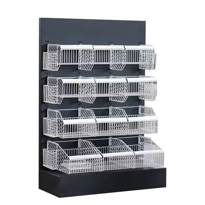 Direct From Manufacturer Customized Metal Hanging Basket for Supermarket Shelves Available in Various Colors and Sizes
