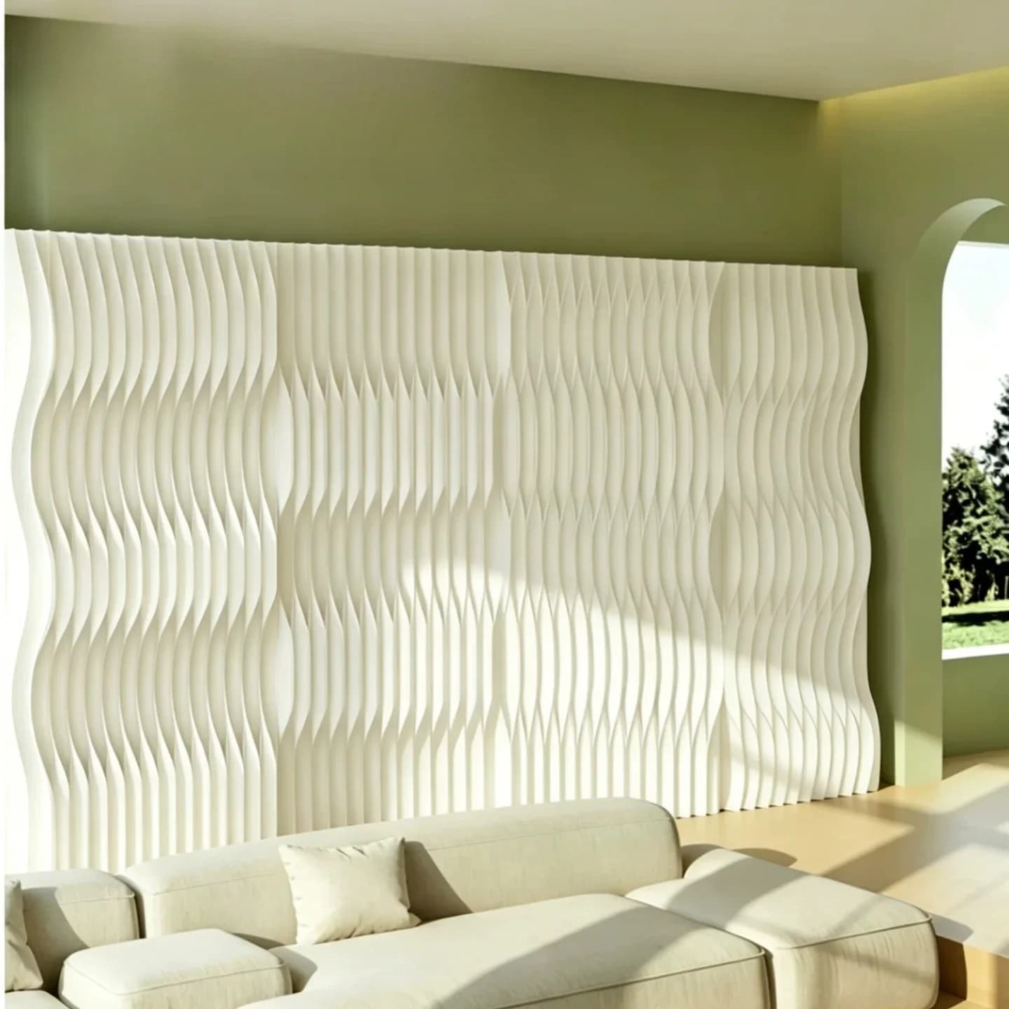 Folding Paper screen partition beauty salon live stream clothing store wave background wall office mobile false wall baffle