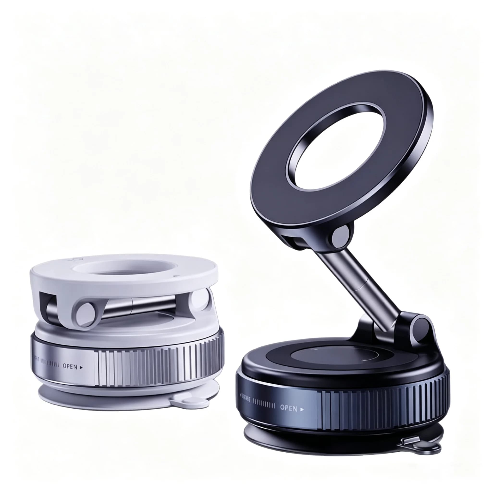 `Vacuum Suction Magnetic Car Phone Holder Foldable Magsafe Car Mount 360 Rotation Dashboard Stand for Magsafe Phones`