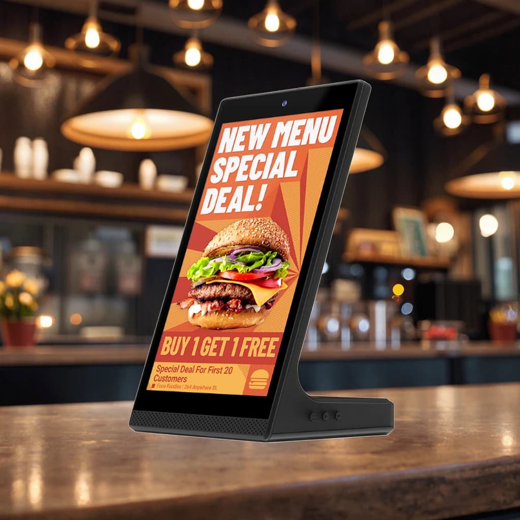 YC-L106 10.1 Inch LCD Touch Screen IP65 OEM Self Ordering Kiosk Android Tabletop POS Display with SDK for Restaurant Use
