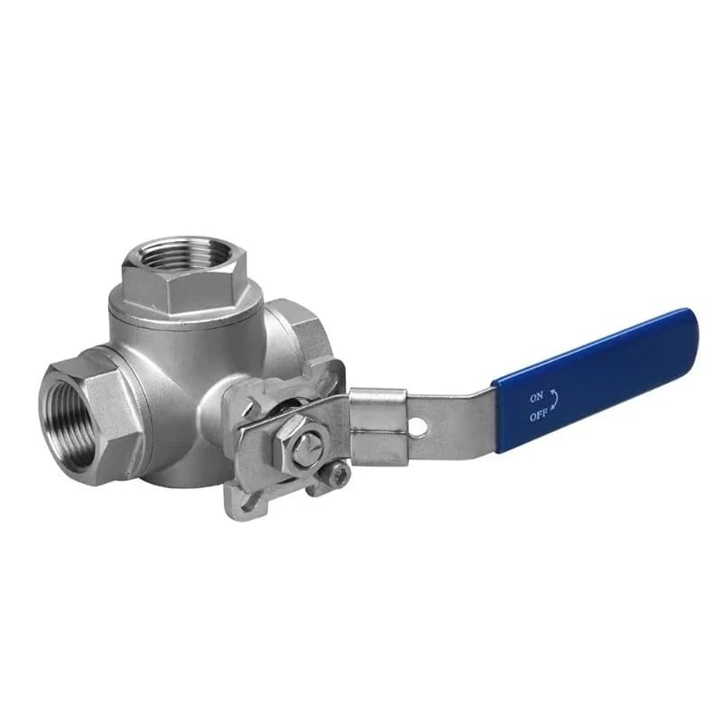 3 way ball valve L type PN64 stainless steel casting ball valve