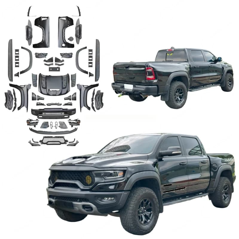 Conversion Body Kit Bumper Hood Fenders Side Step Ram 1500 2013‑2023 To 2021 Styl