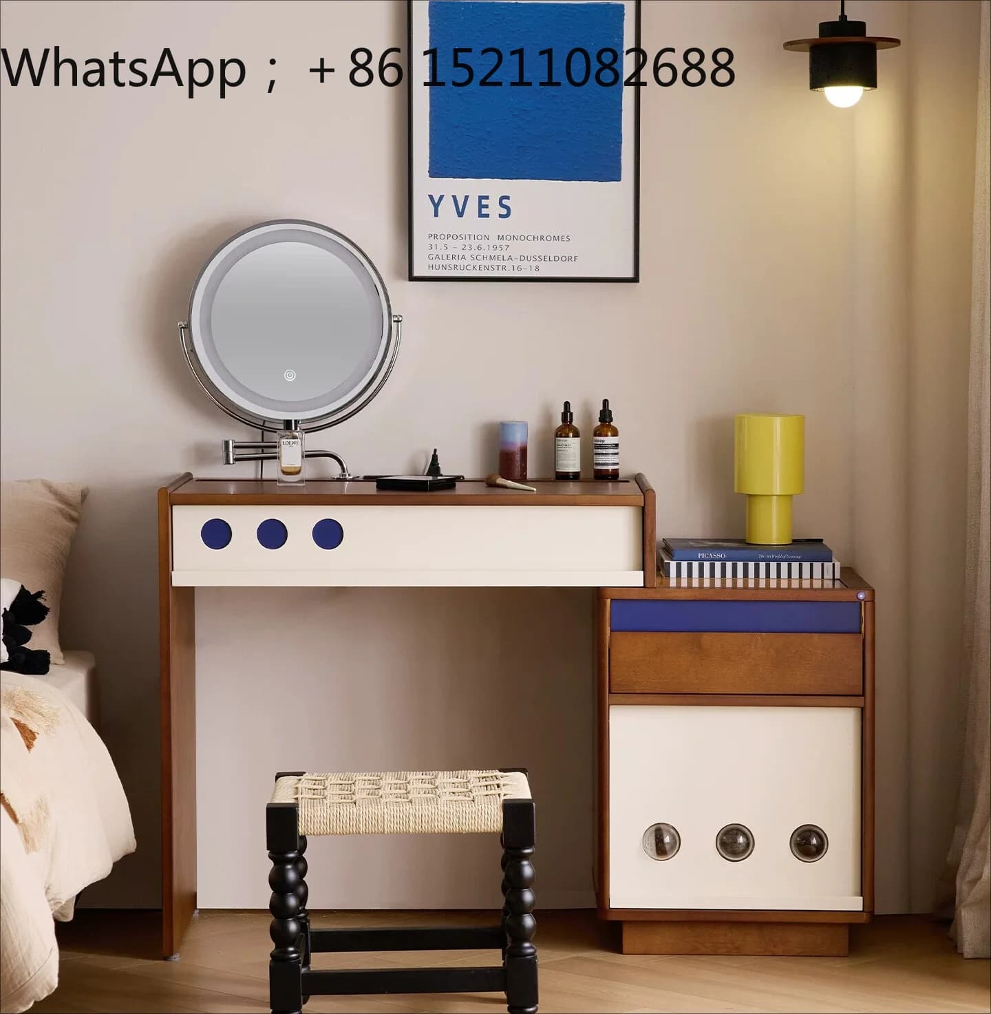 SCY solid wood dresser small apartment bedroom makeup table storage cabinet integrated antique corner small makeup table