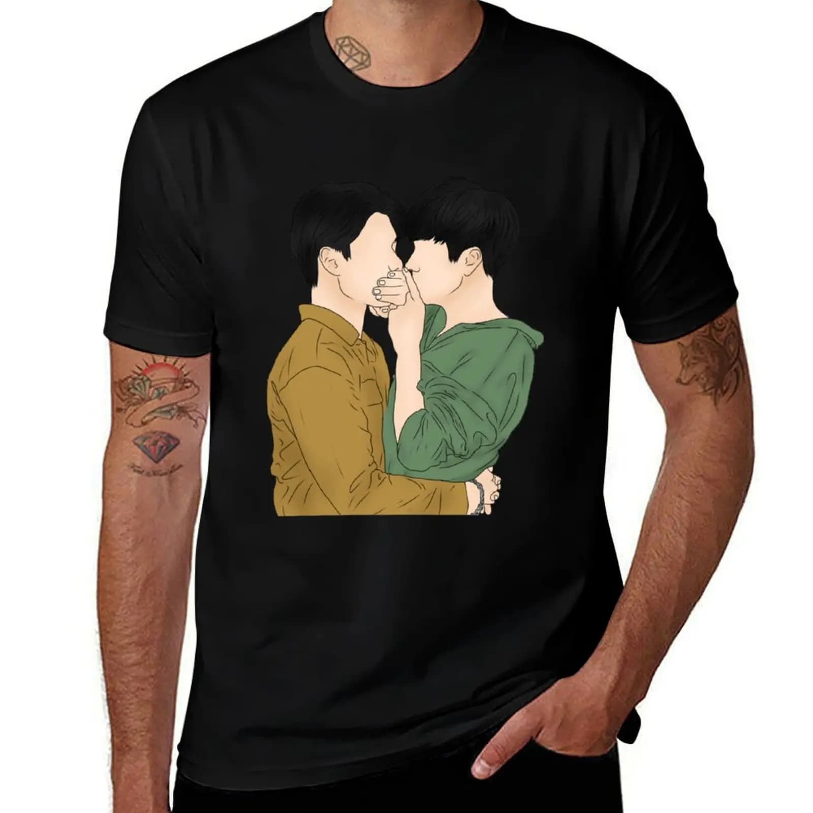 BAD BUDDY - NANON KORAPAT (Pran) OHM PAWAT (Pat) T-Shirt Street Style Casual Tee Shirt T-Shirt